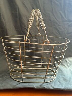 Metal Wire Basket with Coil Handles - Aluminum